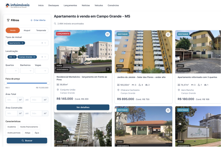 Exemplo de Lançamento na Busca